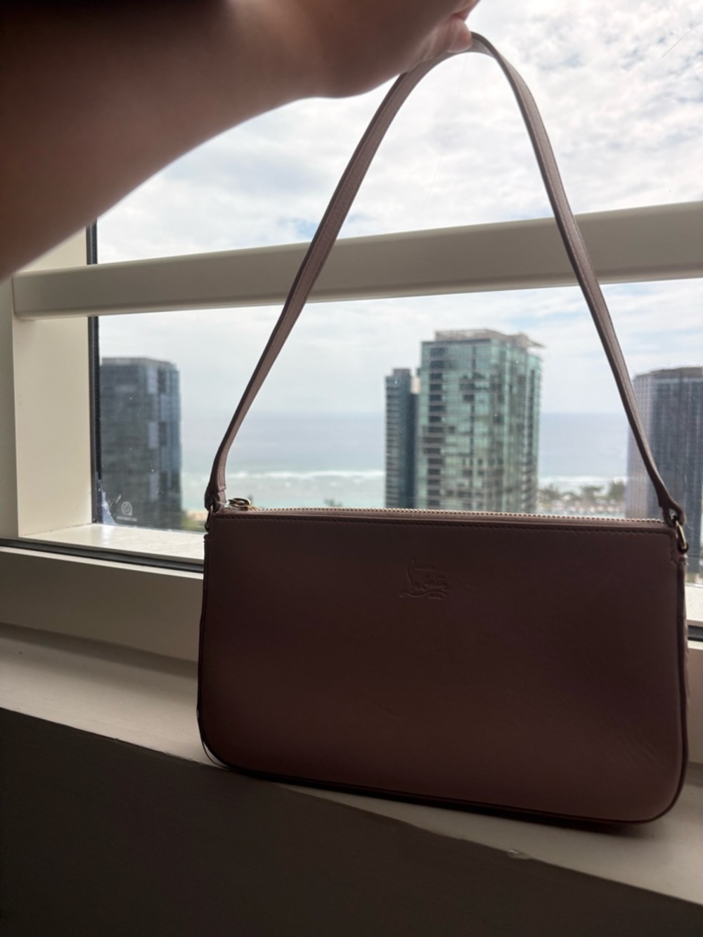 Christian Louboutin  Shoulder Bag in Mauve Pink - Leather Minimalist Purse
